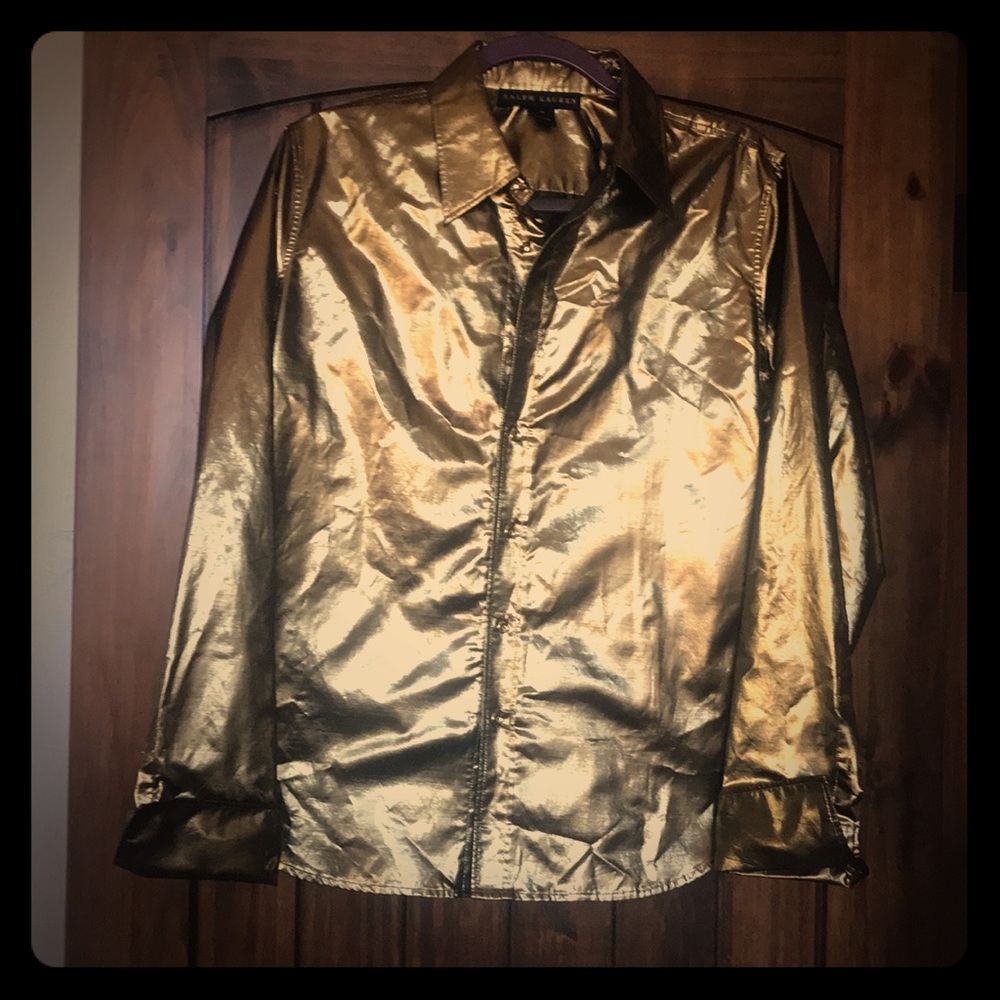 Ralph Lauren button down gold shirt